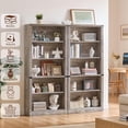 thumbnail image 5 of Joaxswe 70" Tall Corner Bookcase, 5 Tier Open Large Display Bookshelf with Clean Line for Living Room Home Office Study, Grey, 5 of 9