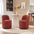 thumbnail image 5 of CQSXDA Upholstered Barrel Chair In Linen, Mid Century Swivel Accent Chair For Kitchen, Dining Room And Living Space, Orange, 5 of 10