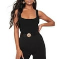 thumbnail image 2 of Aayomet Plus Size Jumpsuits For Women Solid Hollow Sleeveless Clubwear Women Casual Jumpsuit Women's Jumpsuit,Black L, 2 of 4