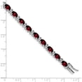 thumbnail image 4 of 14K White Gold Oval Garnet And Diamond Bracelet (Width 4.2) (Length 7) - Jbsp, 4 of 5