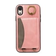 thumbnail image 6 of for iPhone XR Wallet Case with Card Slots, Hand Wrist Strap Rotate Ring Design, Finger Grip Ring PU Leather Magnetic Button Shockproof Purse Phone Cover for iPhone XR, Pink, 6 of 7