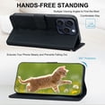 thumbnail image 3 of Allytechgroup for iPhone 15 Pro Case with Credit Card Slot, RFID Blocking PU Leather Flip Wallet Case for Women Girls Shockproof Protective Case Cover for iPhone 15 Pro, Black, 3 of 6