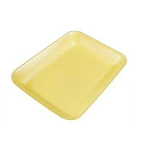 Yellow Foam Meat Tray - CKF 2Y, #2 Yellow Foam Meat Trays, Disposable Standard Supermarket Meat Poultry Frozen Food Trays, 100-Piece Bundle