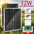 thumbnail image 2 of 2X Kit de Panel Solar de 12W Cargador de Batería de 60 Una Y 12 V con Controlador Caravana, 2 of 5