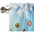thumbnail image 6 of Christmas Kitchen Curtains and Valances Set, Rod Pocket Curtains Tier Farmhouse Window Curtains 24 Inch Length, Xmas Pine Leaves Snowflake Blue Green Ombre 3 Piece Kitchen Curtains Set, 6 of 6