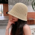 thumbnail image 4 of Faux Pearls Sun Hat Short Brim Floppy Summer Hats For Women Dome Fisherman Hat Femme Shade Hat, 4 of 8