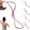Pink, variant on Figure 8 Resistance Bands With Handles, Resistance Bands, Open Shoulder Elastic For Working Out, Arm For Women Men