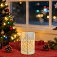 thumbnail image 6 of Christmas Tree Glass Flameless Candles with Remote Timer Battery Operated Real Wax 3D Wick LED Flickering Pillar Candles Christmas Holiday Decor, 6 of 7