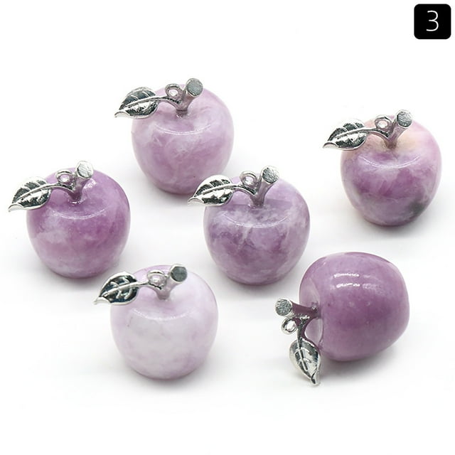 Vaidha Pendentif Mini Pommes en Pierre Naturelle Chanceuse