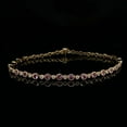 thumbnail image 3 of Pink Sapphire with Diamond cz tennis bracelet, solid 14k solid gold Plated , delicate bridal bracelet, thin Pink Sapphire bracelet for women, 3 of 3