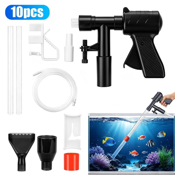 Aquarium Gravel Cleaner, TSV Fish Tank Cleaner Vacuum with 30'' Rigid Tube, Siphon Water Changer Use for Fish Tank Cleaning Gravel and Sand