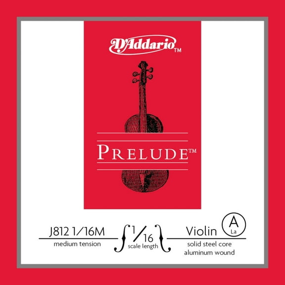 D'Addario Prelude Violin Single A String, 1/16 Scale, Medium Tension