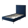thumbnail image 5 of Tristan Beds Navy Velvet Twin Nailhead Trim, 5 of 7