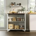 thumbnail image 3 of AOILE 2 Door Coffee Bar Cabinet, Modern Farmhouse Sideboard Buffet Cabinet with Shelves,Oak/White, 3 of 8