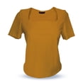 thumbnail image 2 of Blusa de licra fresca y elegante cuello cuadrado Camel Mediana, 2 of 2