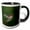 Black/White, variant on 3drose, Usa, Wa. Male Annas Hummingbird, Displays Its Gorget While Hovering., 11oz Two-tone Yellow Mug
