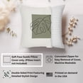 thumbnail image 2 of Ethan Taylor Botanical Throw Pillow Soft Cushion Cover 'Plant Minimalist Line Art Monstera Botanicals Monstera Leaf' Modern Pattern Decorative Square Accent Pillow Case, 16x16 Inches, Green, Gray, 2 of 5