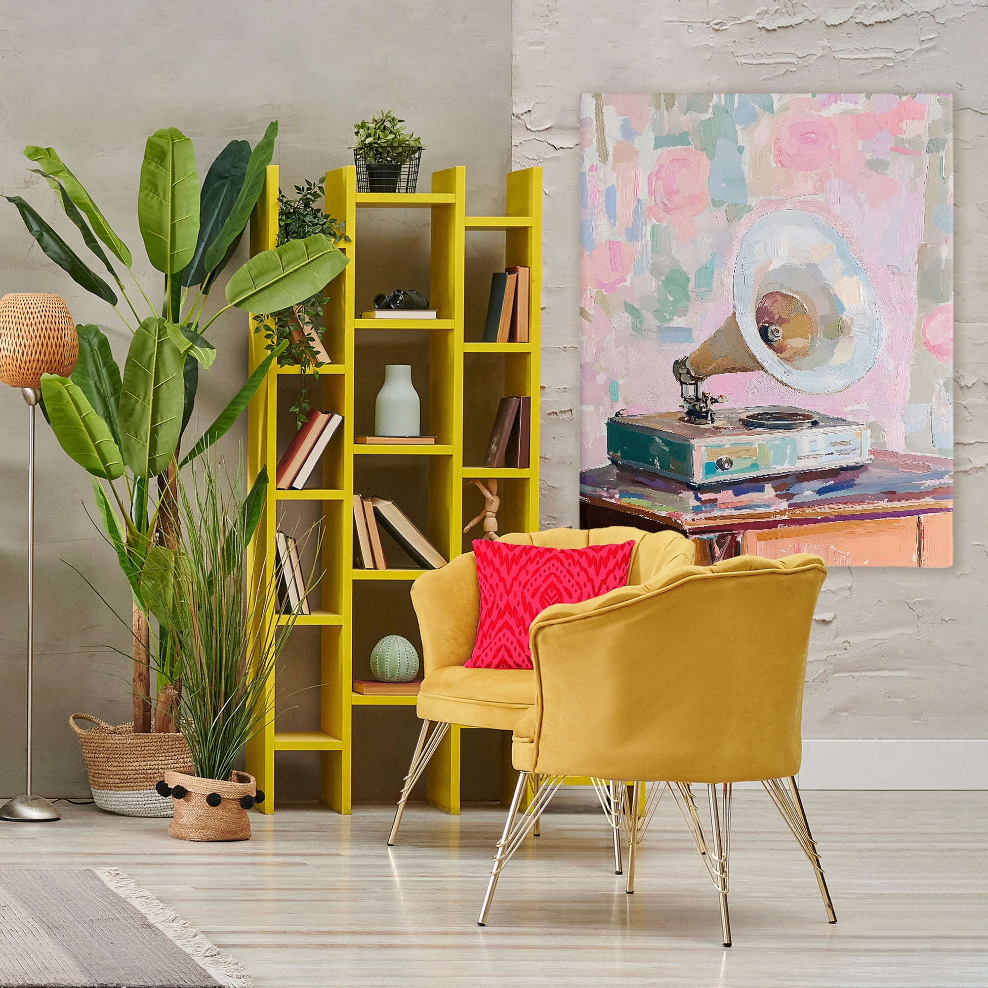 Stupell Industries Vintage Gramophone in Soft Pastels Canvas Wall Art, design by The Prints Vibe