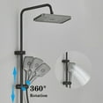 thumbnail image 3 of Matte Grey Exposed Shower System Set Rainfall Shower Faucet Fixtures Wall Mount, 3 of 10
