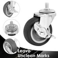 thumbnail image 4 of Caster Wheels, 3 Inch Stem Casters Set of 4, Heavy Duty Swivel Wheel with Brake, Metric Size M8-1.25-15 (Screw Diameter 8mm, Screw Length 15mm) Casters for Workbench Trolley, Furniture Dolly, 4 of 4