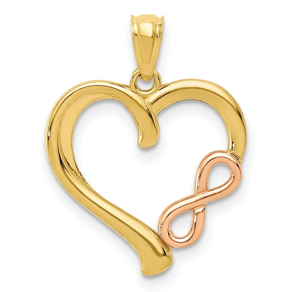 14K Yellow & Rose Polished Infinity Heart Pendant