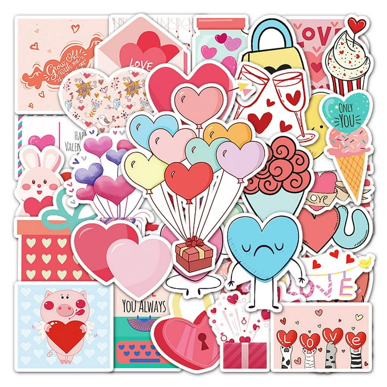 Love Stickers Pack Bulk, 50pcs I Love You Relationship Pvc Vinyl  Waterproof Sticker Bff For Envelopes Water Bottle Laptop Scrapbooking  Supplies For A