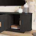 thumbnail image 4 of SESSLIFE 67" Fluted TV Stand for TVs up to 75", Modern Entertainment Center with Storage Cabinet and Sliding Tambour Doors, Curved Media Console for Living Room, Black, 4 of 7
