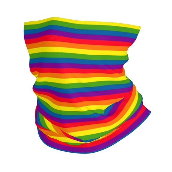 Lgbt Rainbow Stripe Face Mask Bandanas Neck Gaiter Headwear Magic Scarf Headband For Dust Sun Wind