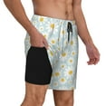 thumbnail image 2 of Balery Daisies Flowers Mens Swim Trunks Swim Shorts for Men Quick Dry Inseam Beach Shorts with Compression Liner Pocket-X-Large, 2 of 9