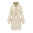 thumbnail image 3 of cfhntfmh Sweater Dresses for Women Soft Crewneck Knit Pullover Hoodies Dress Warm Long Sleeve Solid Color Midi Dress, 3 of 4