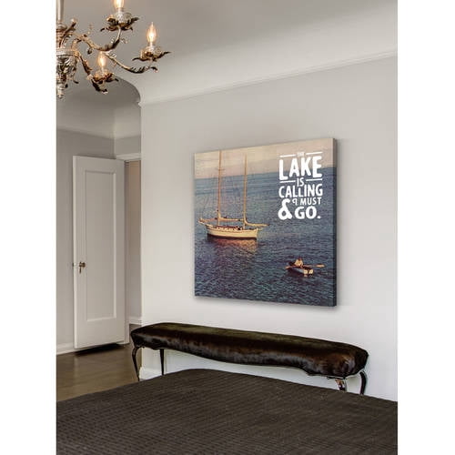 MARMONT HILL  - 'The Lake is Calling' Painting Print on Wrapped Canvas - Multi-Color 18 x 18