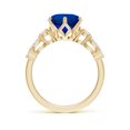 thumbnail image 2 of ANGARA Lab Grown 3.75 Ct Blue Sapphire Diamond Engagement Ring for Women in 14K Yellow Gold (Size-9mm) | September Birthstone, Anniversary, Jewelry Gift for Women | Lab-Grown Blue Sapphire Ring, 2 of 8