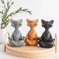 thumbnail image 2 of Meditation Cats Buddha Figurine, Meditation Yoga Resin Figurine Home Decor, 2 of 5
