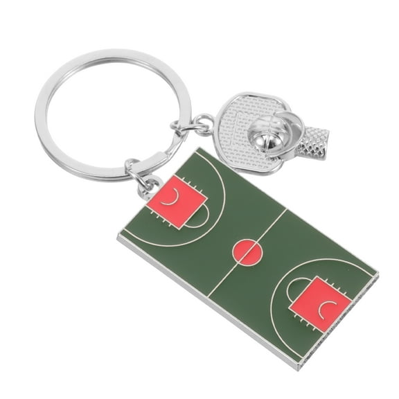 LOLIPPYY Basketball Court Keychain Green Metal Sports Club Souvenir Durable and Lightweight