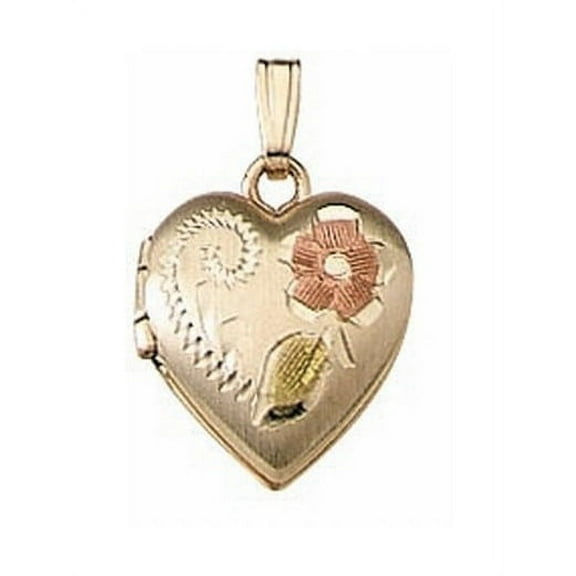 Solid 14K Yellow Gold Small Heart Locket - 1/2 Inch X 1/2 Inch 14K Yellow Gold