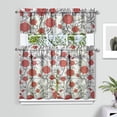 thumbnail image 2 of Pioneer Kitchen Curtains and Valance Set 36 Inch Tier Cirrus Roses 3 Pieces Set Dining Room Small Curtain Drapes Cafe Curtains Valance for Home Decor Rod Pocket, 2 of 6