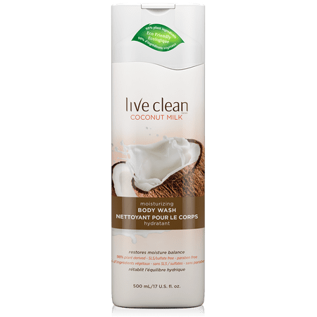 Chocolate Milk Body Wash - Live Clean Coconut Milk Moisturizing Body Wash, 17 oz.