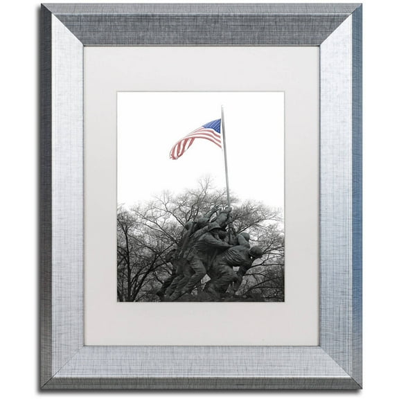 Trademark Fine Art "Courage" Canvas Art by CATeyes, White Matte, Silver Frame