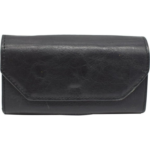 Leather Holster for iPhone 15, 15 Pro, 14, 14 Pro, 13 Pro, 13, 12 Pro, Xs, 11 Pro, X, 10 Belt Case with Belt Clip Cell Phone Belt Holder Pouch Cover Fits Phone with Otterbox Case Black