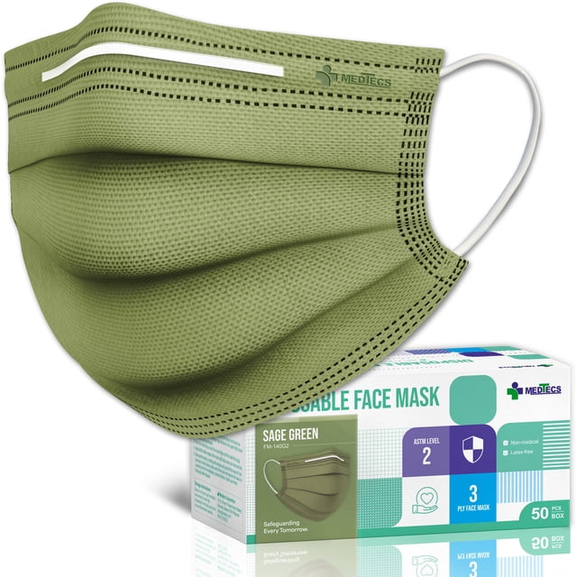 Mascarilla facial Medtecs desechable ASTM nivel 1, 3 capas, tamaño adulto