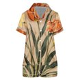 thumbnail image 4 of Holiday Graphic Satin Shorts Set for Women Short Sleeve Button Down Top Matching Drawstring Shorts Soft Lightweight Sleep, 4 of 4