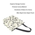 thumbnail image 3 of FORMRS Womens Canvas Tote Bag with Zipper Inner Pocket Shoulder Handbag, Leaves Pattern, 3 of 7