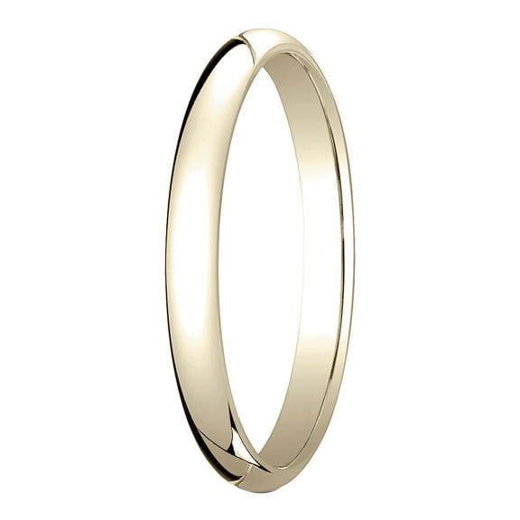 Mens 14K Yellow Gold, 2.5mm Traditional Dome Oval Wedding Band (sz 5.5)