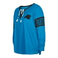 thumbnail image 2 of Women's New Era  Blue Carolina Panthers Plus Size Lace-Up Notch Neck Long Sleeve T-Shirt, 2 of 3