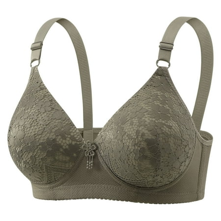 YLOMAY T Shirt Bras for Women Women Underwear Gathered No Underwire Bras Solid Color Fashion Thin Brassiere Loose Everyday Wear Dark Gray 38
