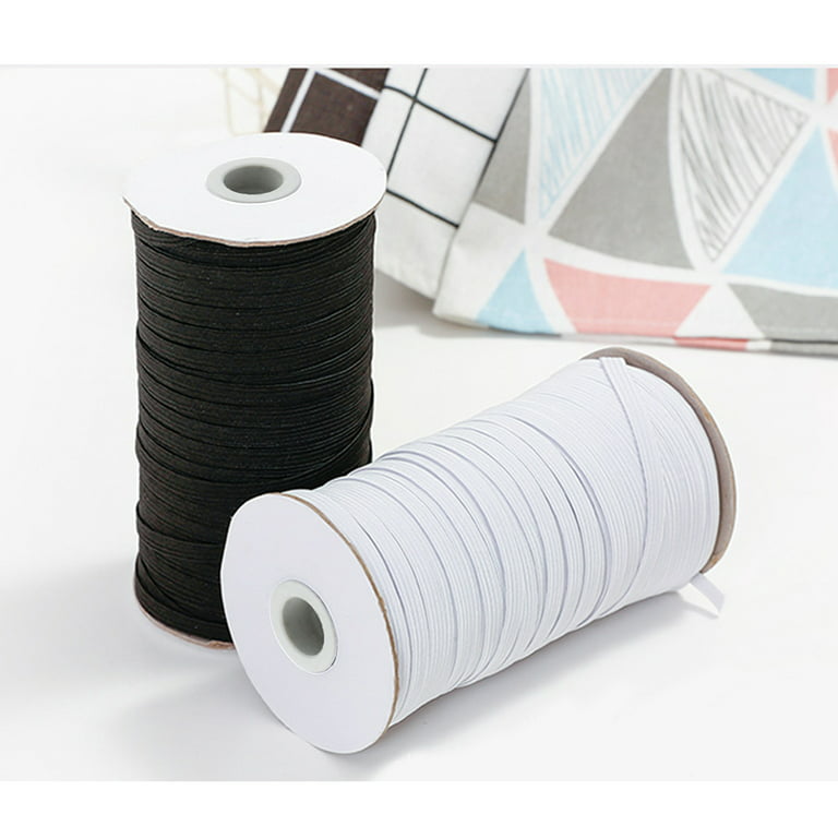 1/8, 1/4 Inch Elastic Band Cord Sewing Trim, White & Black 10 to 200 Yards  DIY