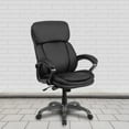 thumbnail image 2 of Flash Furniture High Back Black LeatherSoft Executive Swivel Ergonomic Office Chair with Lumbar Support Knob with Arms, 2 of 13