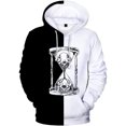 thumbnail image 5 of Sudadera con capucha de moda Harajuku para hombre, sudadera con capucha Y2K en blanco y negro con estampado de reloj de arena en 3D para niños, sudaderas con capucha de manga larga, 5 of 5