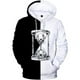 thumbnail image 5 of Sudadera con capucha de moda Harajuku para hombre, sudadera con capucha Y2K en blanco y negro con estampado de reloj de arena en 3D para niños, sudaderas con capucha de manga larga, 5 of 5