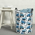 thumbnail image 6 of Sikiie Blue Excavator Print Round Dirty Clothes Basket, Waterproof Standing Foldable Storage Basket, for Laundry Room, Bedroom, Bathroom Storage-Medium, 6 of 6